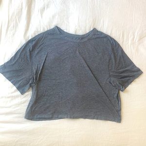 Lululemon open back crop top grey size 10